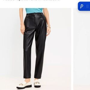 LOFT Black Faux Leather Trousers
